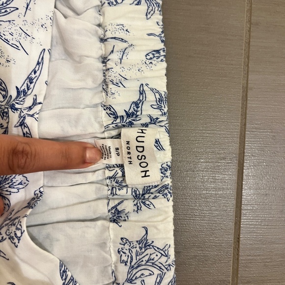 Hudson North White Blue Floral Print Tiered Volume Maxi Skirt Size S - Picture 6 of 7